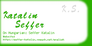 katalin seffer business card